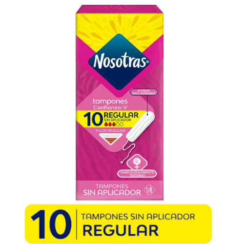 TAMPONES S/APLICADOR FLUJO REGULAR X 10 NOSOTRAS